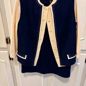 Blue and Cream Vintage Skirt Set